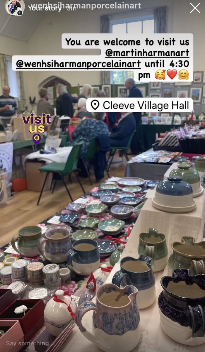 martinharmanart's tweet image. Hay guys you can also find our tableware and accessories here at Cleeve Village Hall until 4:30pm 🎄🎁 TODAY 1st November! 
.
#cleeve #cleevevillagehall #handmadetableware #pottery #ceramicgifts