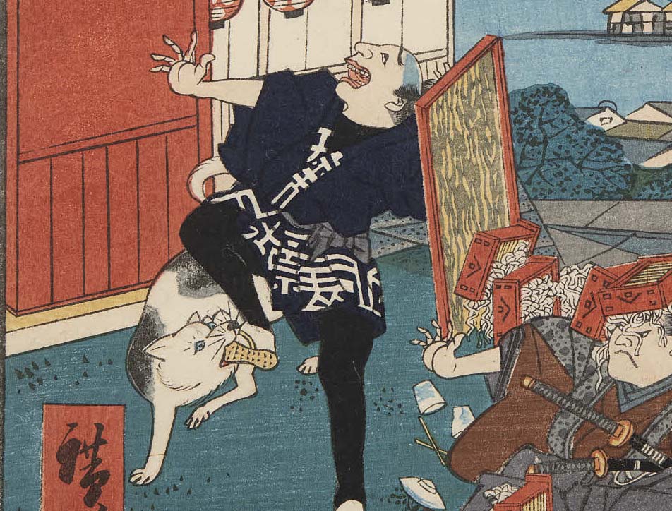 ukiyoeota's tweet image. 本日11月1日は、ワンワンワンで #犬の日 です。江戸の町には、ペットとしてではなく、外で自由に暮らす「町犬」がたくさんいました。歌川広景はそんなたくましい町犬たちの姿をたくさん描いています。原宿の太田記念美術館にて11/14より開催の「歌川広景　お笑い江戸名所」展で展示します。