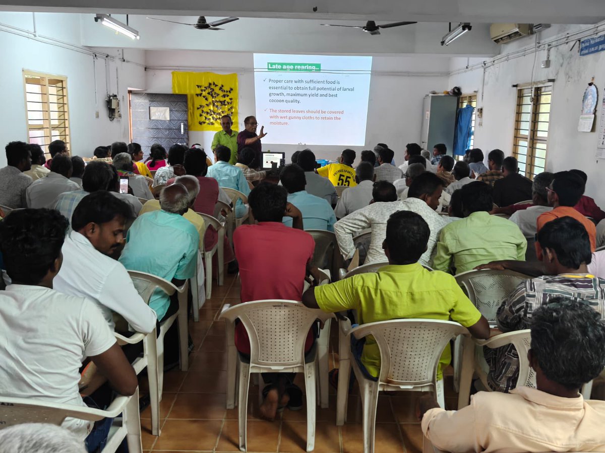 An awareness program on Ericulture was organized at Hosur on 31.10.2025 to provide participants with insights into the basics, benefits, &amp; scope of ericulture. Around 80 sericulture farmers from different parts of Tamil Nadu &amp; Karnataka participated in the event. CSB &amp; DoS,Tamil