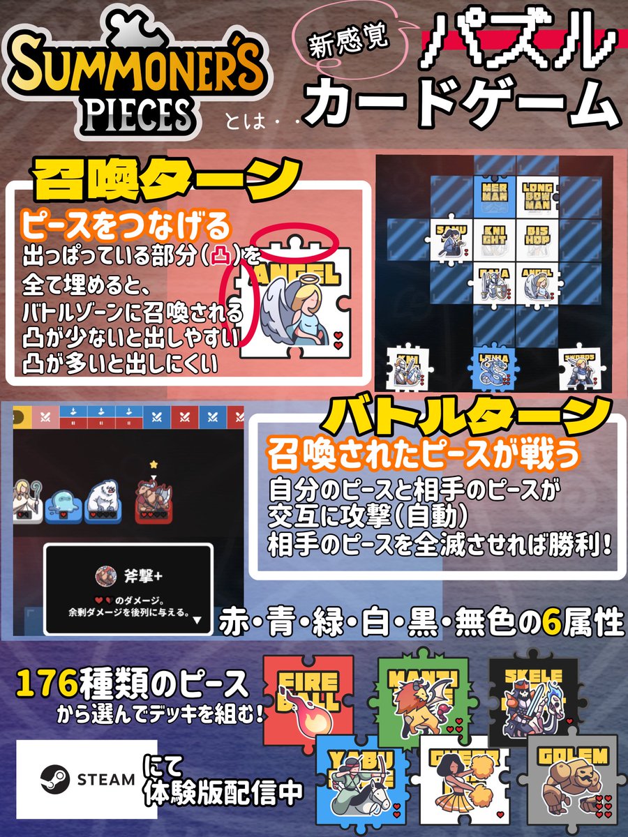 samopiyukkuri's tweet photo. サモンピースを超ざっくりと解説。興味を持った方は今すぐSteamストアへ！ https://t.co/mzS0wOtRRz