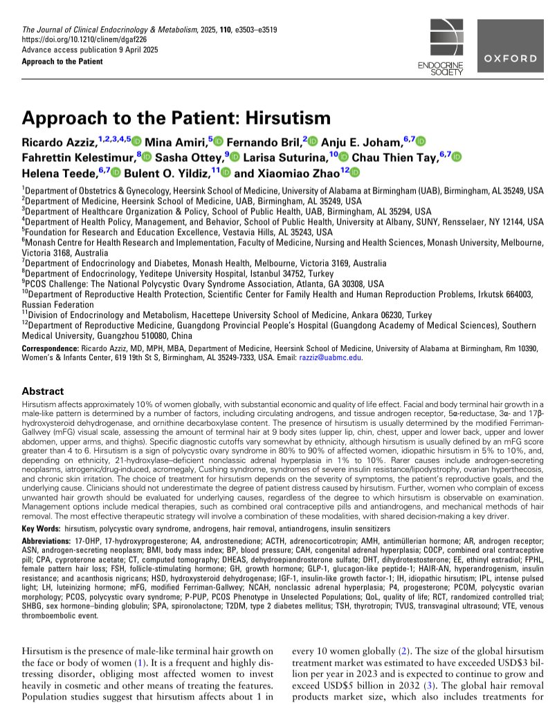 Approach to the patient with hirsutism.
academic.oup.com/jcem/article/1…