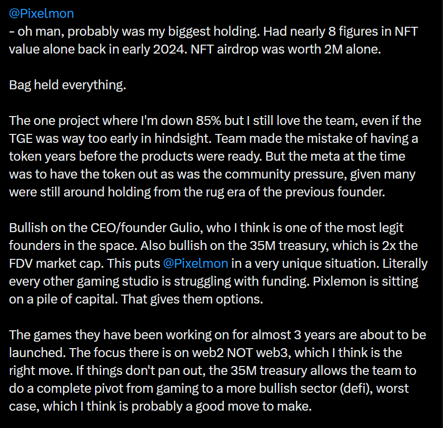 chivasweb3's tweet image. very interesting post from @graildoteth 
When you really try your best, the world recognizes it. I feel like even though every large holder is down significantly on @Pixelmon , we all still love the team and see a potentially bright future. That says a lot about their character.…