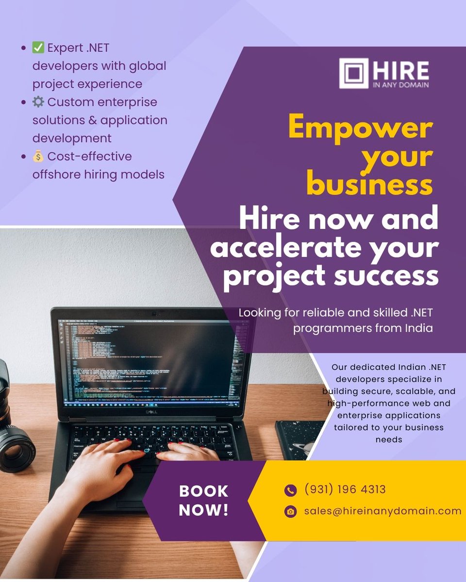 hireinanydomain's tweet image. Empower your business with skilled .NET programmers from India
📩 sales@hireinanydomain.com
 🌐 hireinanydomain.com
 📞 9311964313
Visit: hireinanydomain.com/hire-dot-net-d…
#HireDotNetDevelopers #HireIndianDevelopers #HireInAnyDomain #HireDedicatedDevelopers #OffshoreDotNetExperts