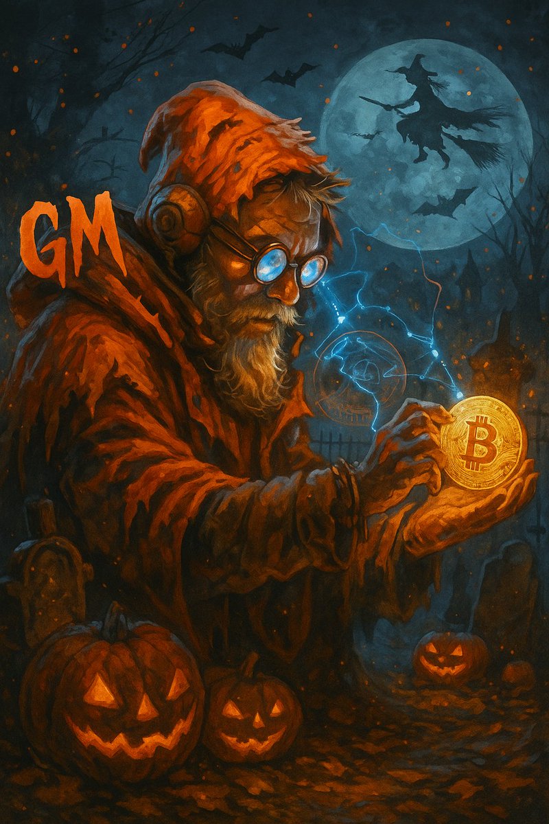 🎃✨ Happy New Month &amp; Happy Halloween! 👻 A fresh month, a new energy let your light shine brighter than any spell! 🌕💫 As the ghosts play and pumpkins glow, may your path be filled with wins, wealth, and wicked good vibes. 💰🔥
GM, fam  let’s make this month magical! 🧙‍♂️🪄 #HNM