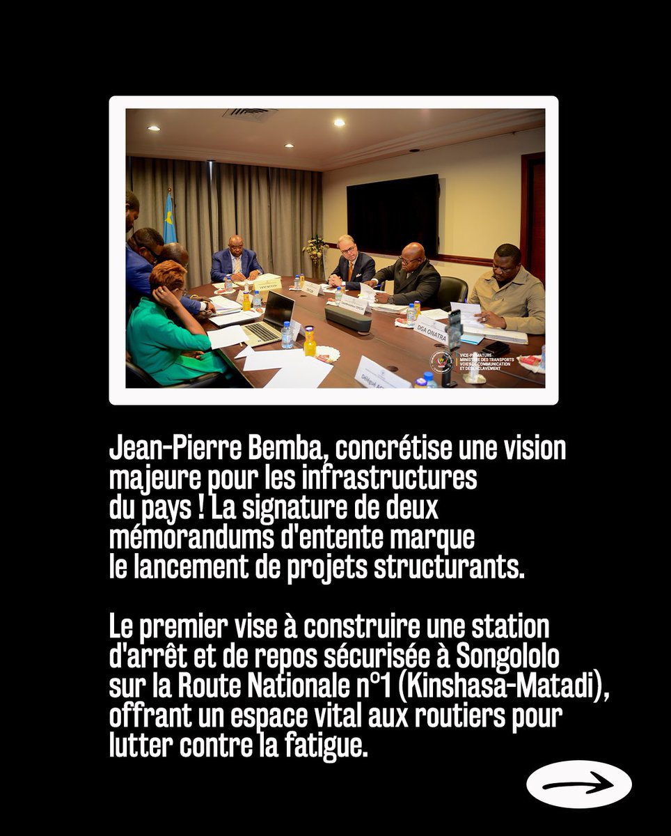 cefor_c4's tweet photo. 📣 Le Vice-Premier Ministre des Transports, Jean-Pierre Bemba @bembajp , a présidé la signature de deux mémorandums d’entente cruciaux. Ces accords, en coopération avec l'ACTT et le CEPCOR, visent à transformer les infrastructures de transport en RDC.

#Ceforc4 https://t.co/Eqqa1BvP1x