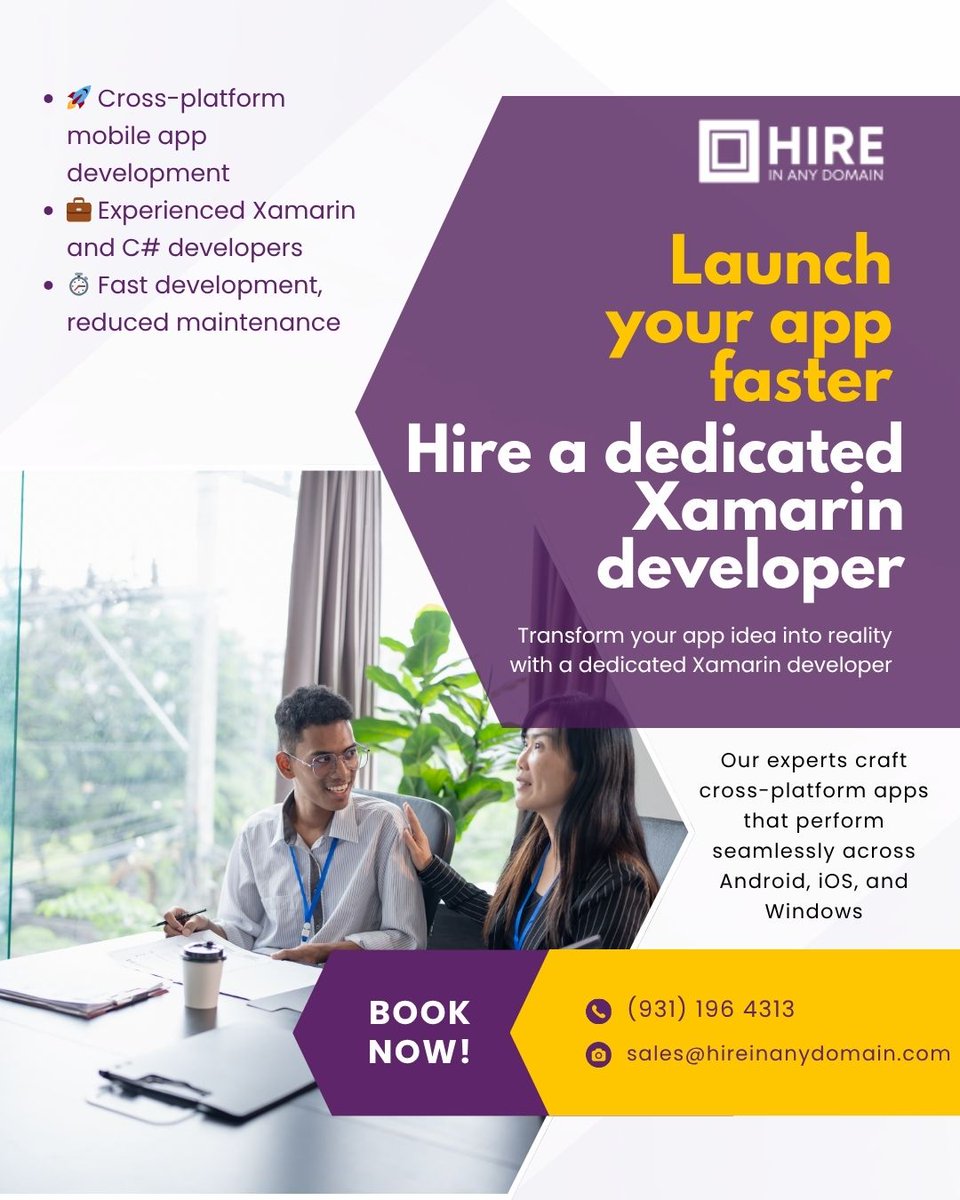 hireinanydomain's tweet image. We build robust apps with native performance at affordable prices.
📩 sales@hireinanydomain.com
 🌐 hireinanydomain.com
 📞 9311964313
Visit: hireinanydomain.com/hire-xamarin-d…
#HireXamarinDevelopers #HireInAnyDomain #CrossPlatformApps #HireAppDevelopersIndia #HireDedicatedDevelopers