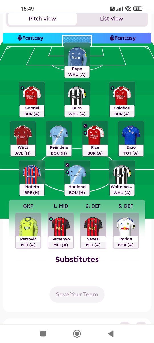 Beegun84's tweet photo. My GW 10 pick: captaincy locked🔒but still undecided who to bench between Reijnders, Semenyo and Wirtz. #FPLCommunity #FPL #FPLDrafts https://t.co/ANMNQ5RUKB