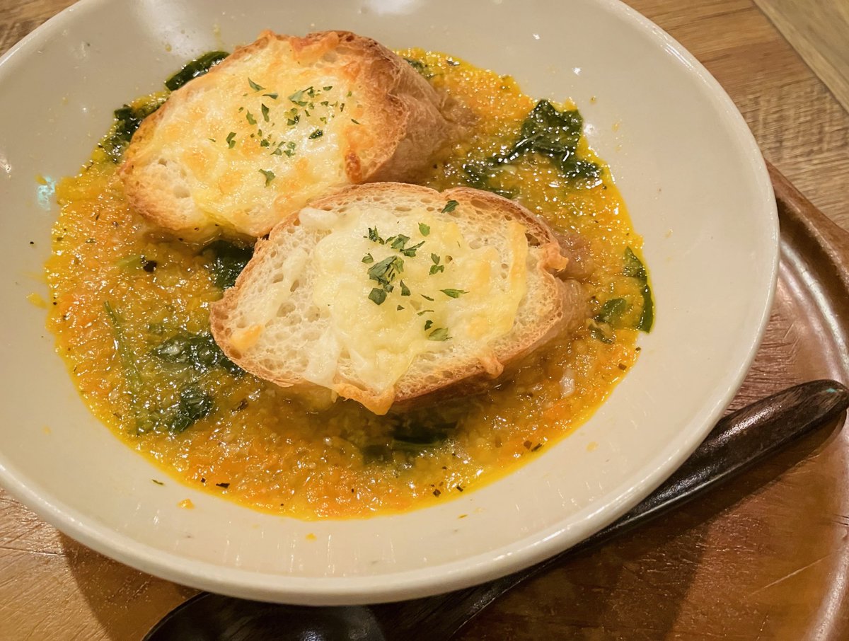 🍞周年メニュー
パングラタンスープ（野菜コンソメ） 
ワンコインで提供しております