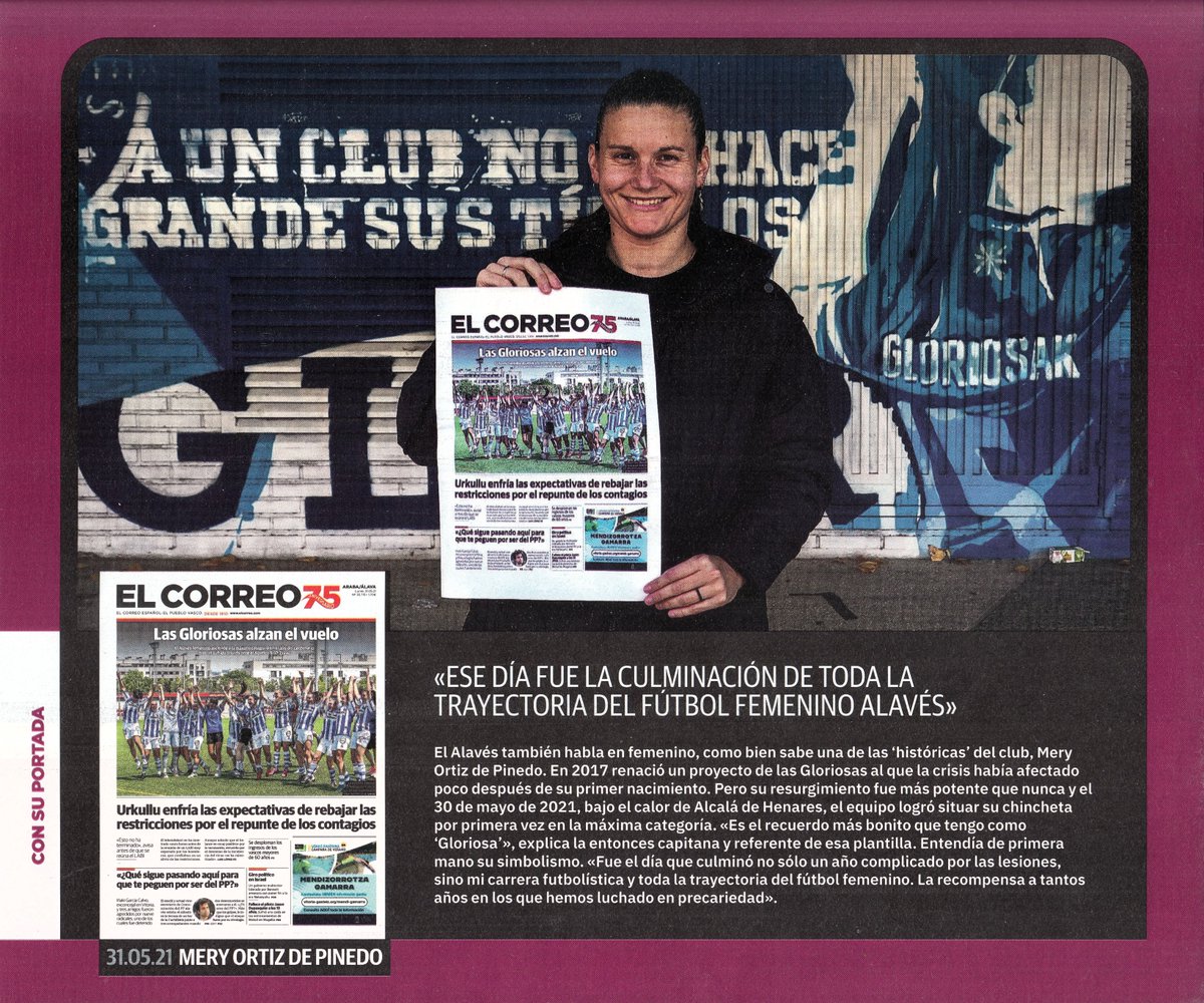 Mery Ortiz de Pinedo <a href="/Mery15Ortiz/">Mery</a> , la Eterna Capitana del Deportivo Alavés Gloriosas

El Correo del 31-10-25 en su 115 Aniversario