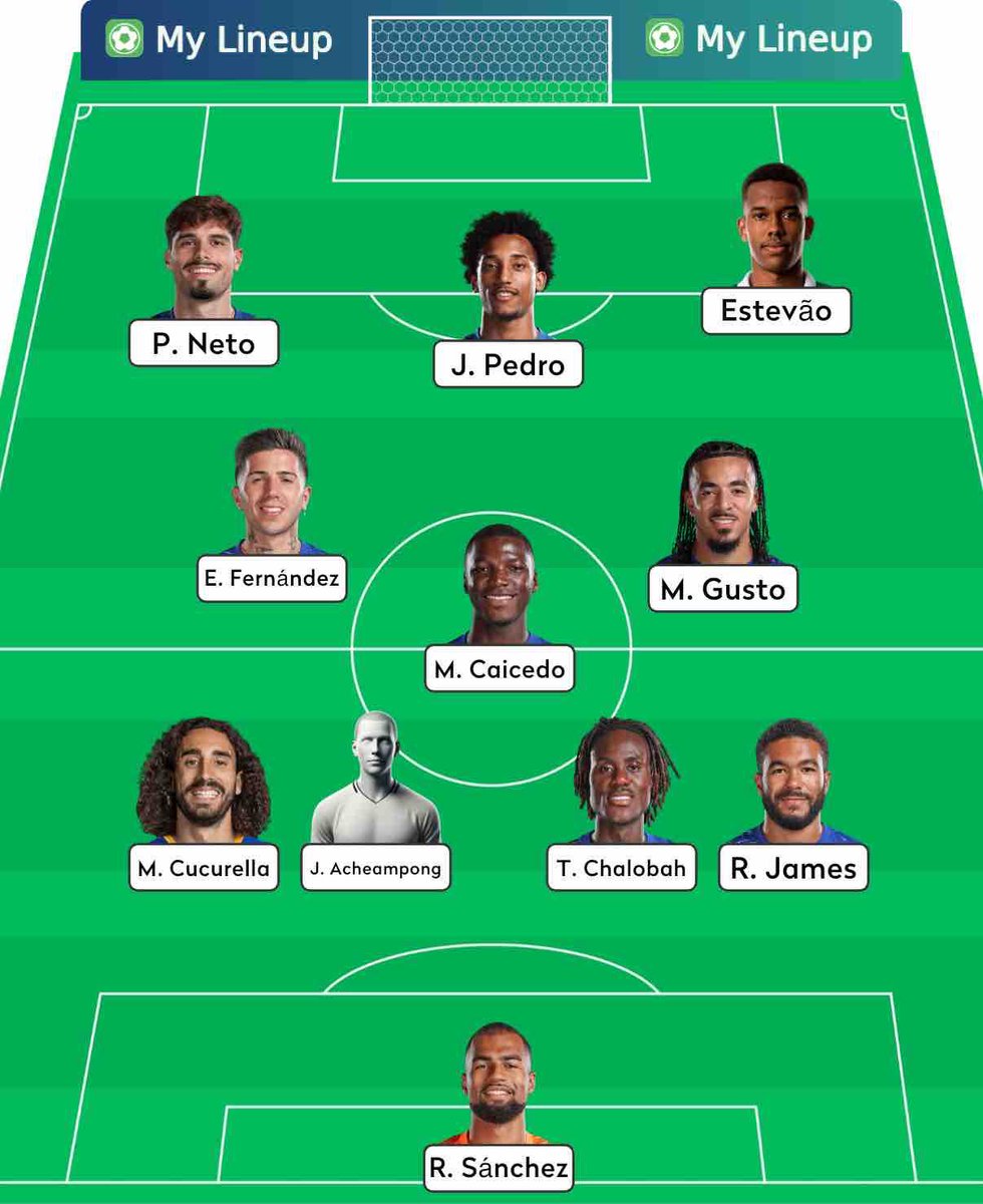 TheFPLED's tweet image. #PredictMaresca

How I think Chelsea will line up for #GW10 v TOT (a):

🔹Similar setup as against Liverpool, Gusto in midfield as he was in that game. 
🔹Garnacho v Estevao chosen based off form, Estevao has to start IMO ⭐ 

#CFC