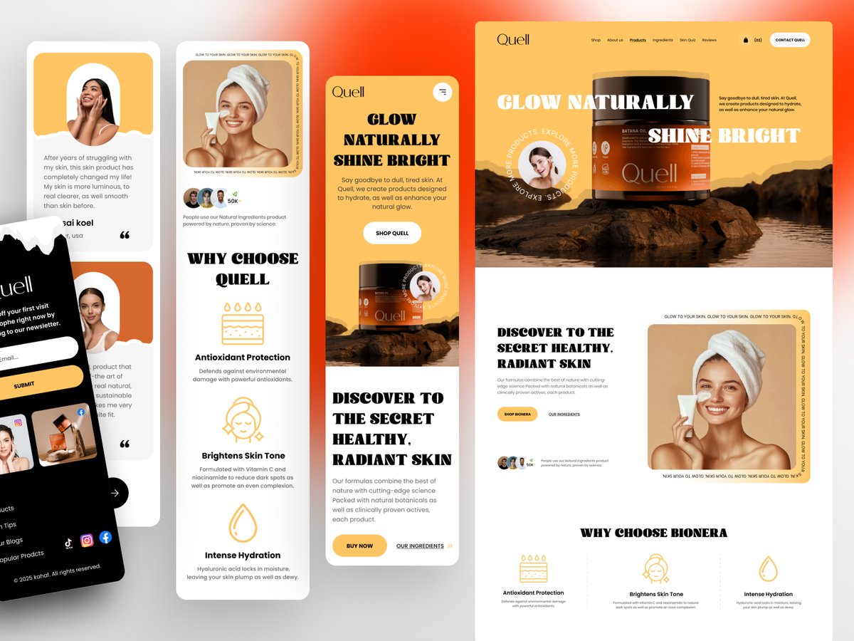 jabelahmedbappy's tweet image. Skincare ecommerce website - Landing Page - Web Desgin - Mobile Responsive design