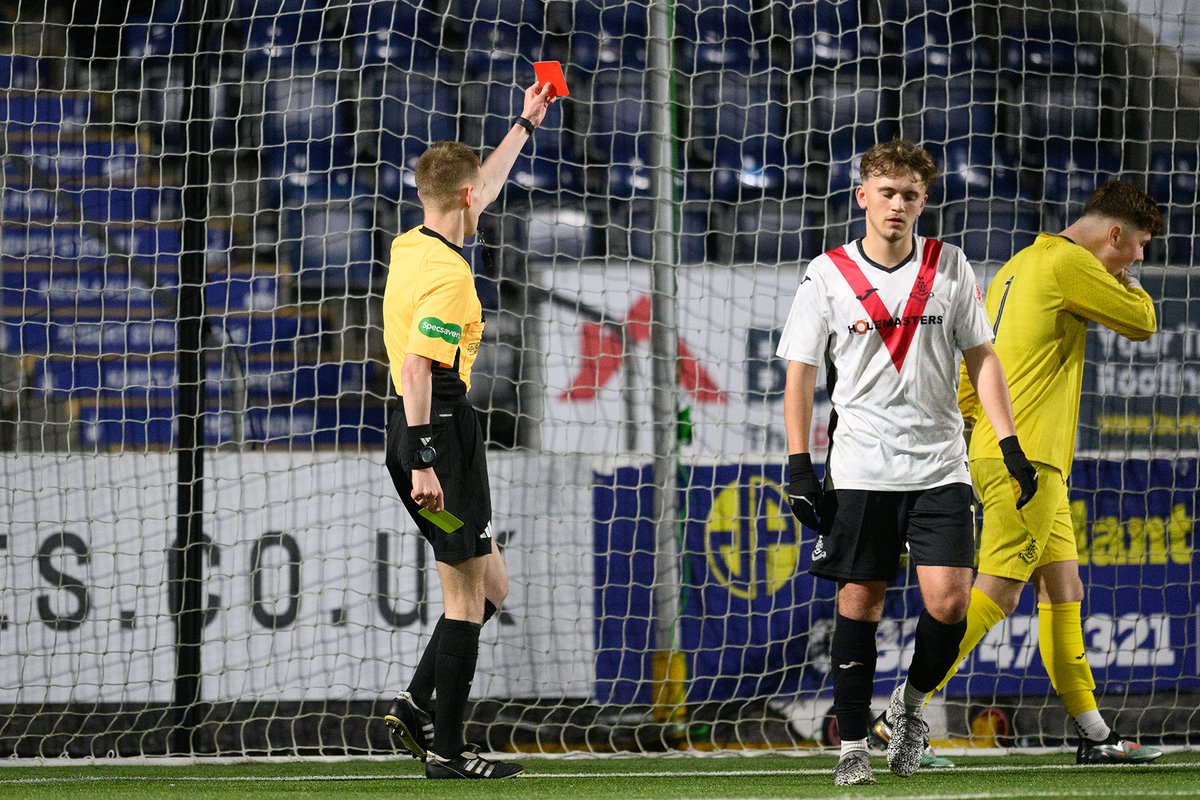 U17s Falkirk 2 Airdrie 3. Scorer Kobe Mitchell (2). 

A game of two reds. 

Our came on 45, theirs 85, so they had a full half to take advantage of being a man up. 

The only time I ever see red cards in academy football is when we play Airdrie; that's the third time now.
