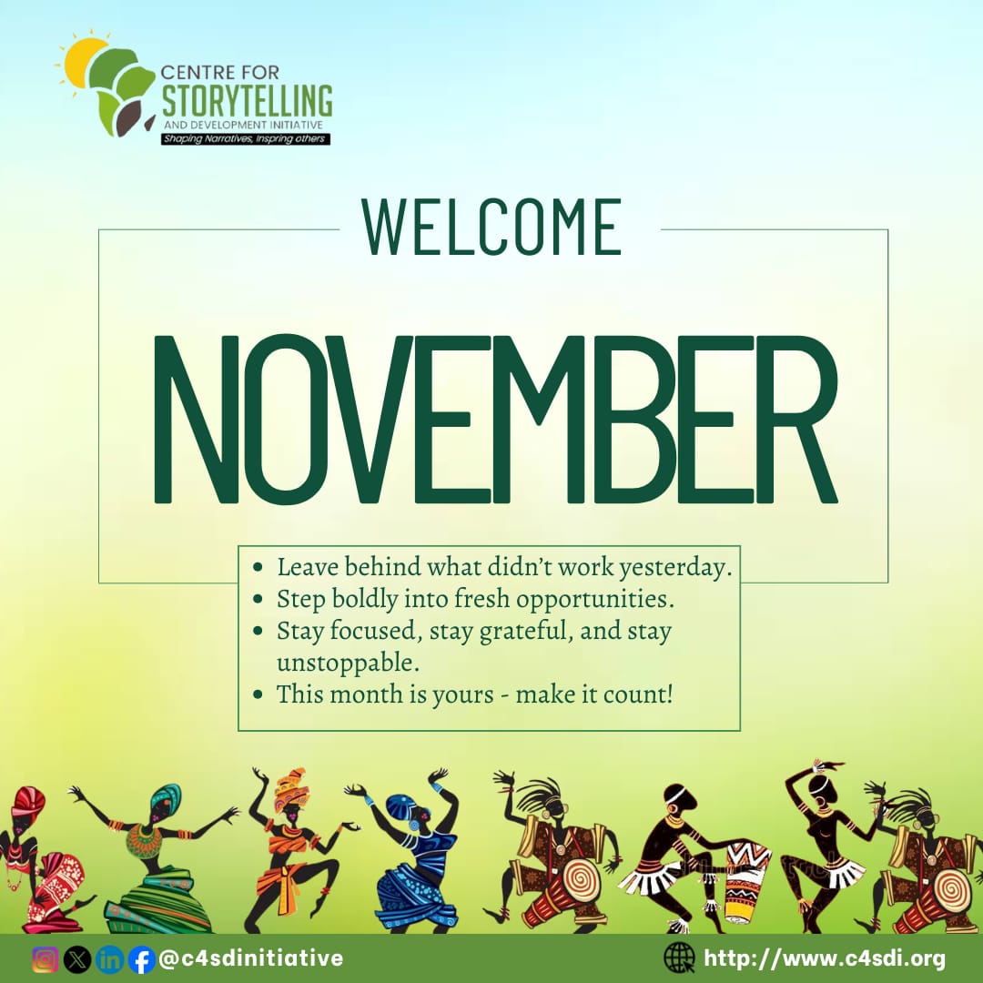 Happy New Month from all of us <a href="/c4sdinitiative/">Centre for Storytelling and Development Initiative</a>

We wish you the very best in this new month.  Thrive 💫 

#ProudlyAfricans
#CSDI
#ShapingNarratives
#InspiringOthers
#youngafricanstorytellers