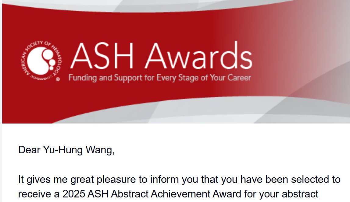 Grateful and honoured to receive my 3rd (&amp; final) <a href="/ASH_hematology/">ASH</a> Abstract Achievement Award. My sincere thanks to my supervisors and colleagues for their guidance and support. Looking forward to sharing our work and thoughtful discussions at #ASH25.

#MPNsm #MDSsm #CMML