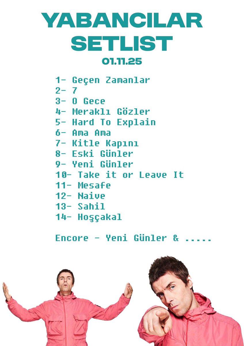 Dünyanın en güzel setlistini yaptik buna sahip olmak isteyen akşam konsere gelsin