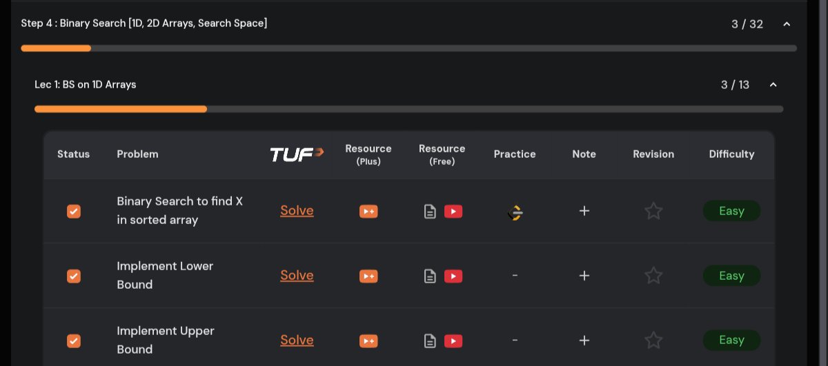 Vignesh_2003's tweet photo. ✅ Day 18 Completed – #TUFWinterArc ❄️

Started the new month with a new topic - Binary Search.
Completed Section 4 - Lecture 1 and solved 3 problems today.
Perfect start to the month, staying consistent and focused. 💪📈

@takeUforward_ https://t.co/2C4Uhw97Iz