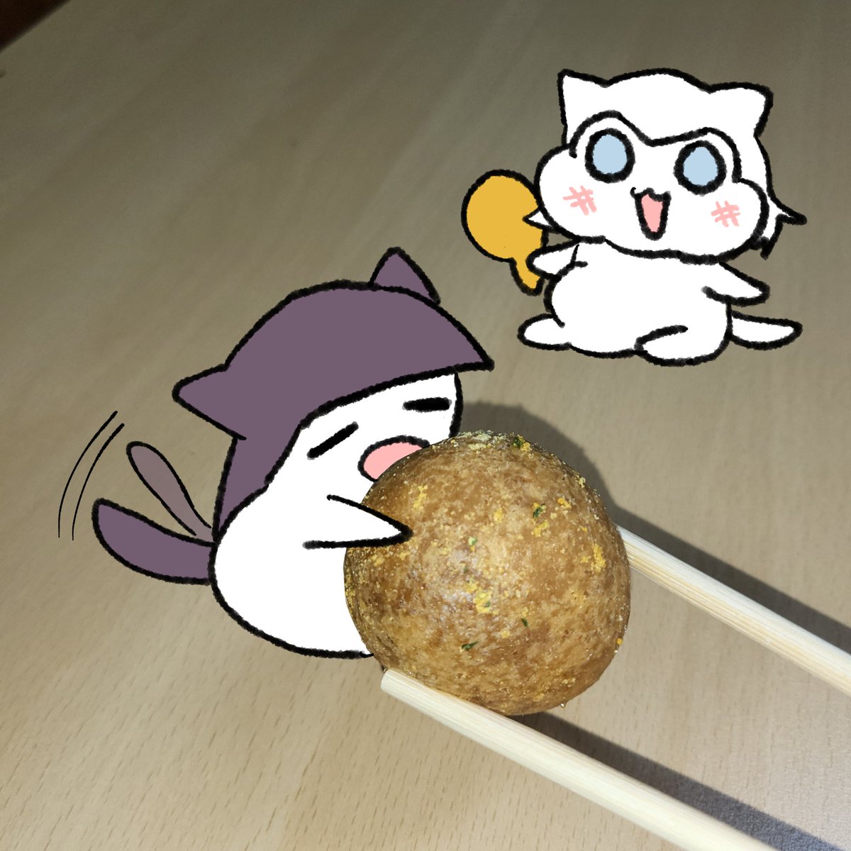 I ate Korea's sexy food with my two sexy cats🤍💜
#maimai_art 