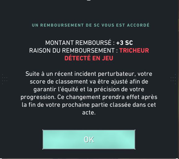 J'ai perdu 22rr sur la game du cheater ça me rembourse quand j'ai dodge contre lui la frappe le jeu