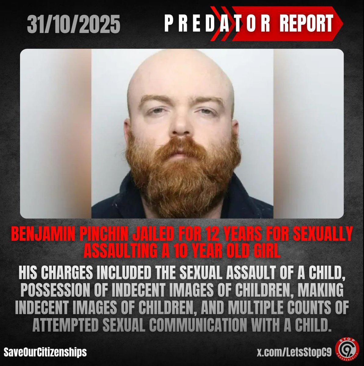 LetsStopC9's tweet image. He was also ordered to sign the Sex Offenders&apos; Register indefinitely, and issued a Sexual Harm Prevention Order for the rest of his life.

#PredatorReport
Source: archive.ph/zI9pk