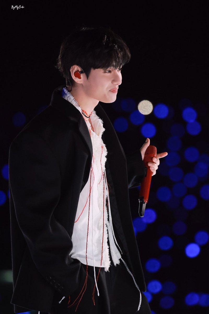 Covered in red string from head to toe this is serious business for him