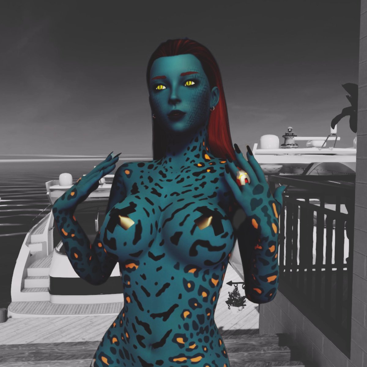 Mxcha_3dx's tweet photo. Mystiuqe from X-men
#3dxchat #3DXChatGame #VirtualPhotography #VirtualCosplay #Halloween https://t.co/YYTNyH7Qmi