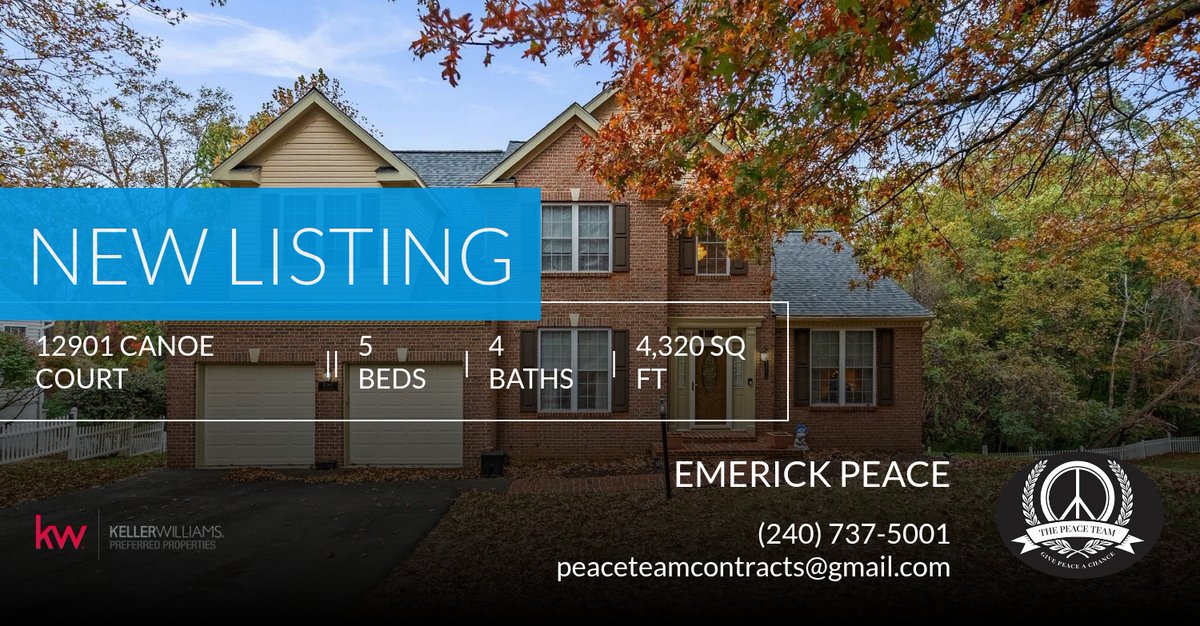 EmerickPeace's tweet image. 📍 New Listing 📍 Take a look at this fantastic new property that just hit the market located at 12901 Canoe Court in Fort Washington. Reach out here or at (240) 737-5001 for more information homeforsale.at/12901_CANOE_CO…