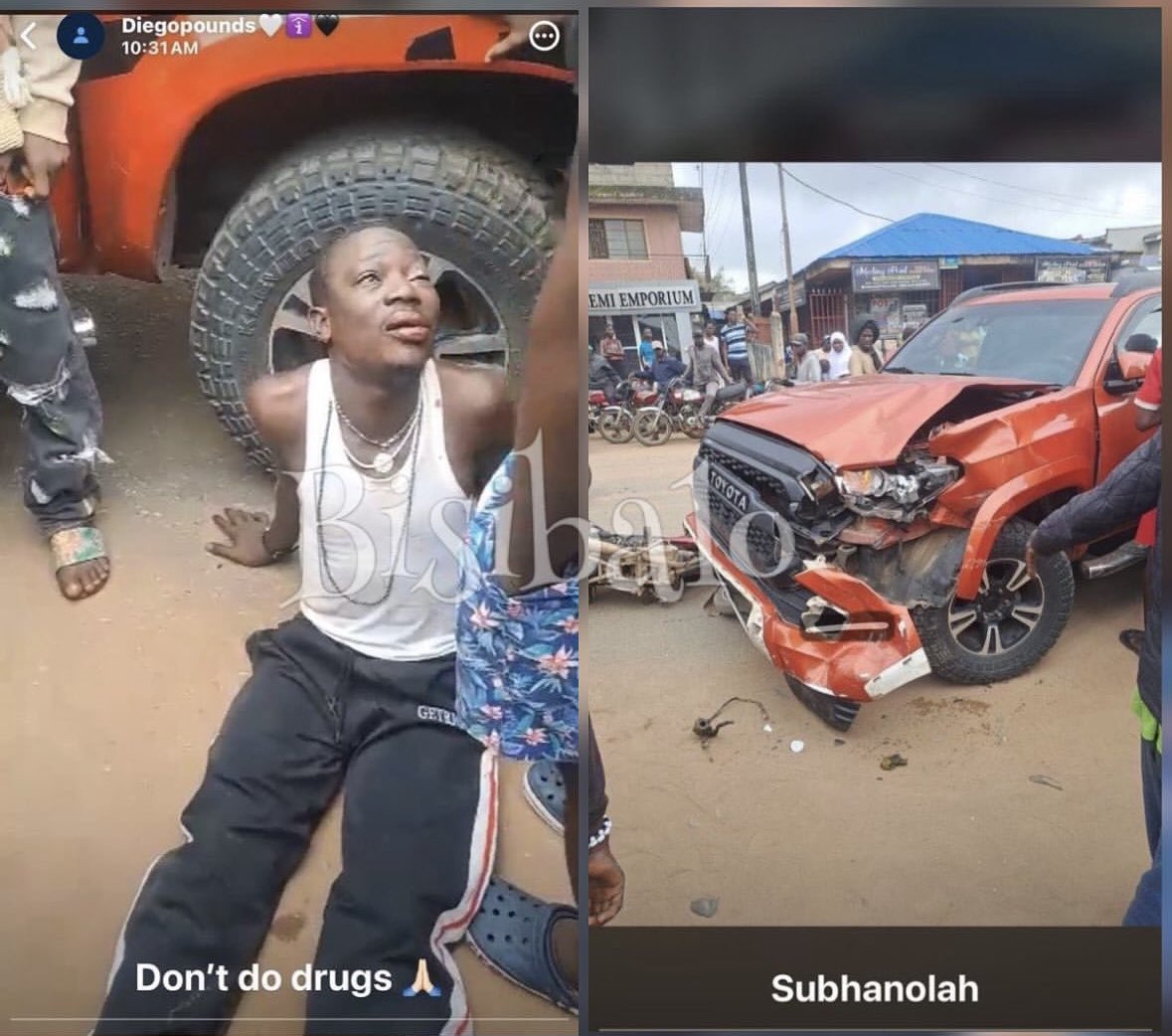 Cleverlydey4u's tweet image. Omo!😲make una see wetin them do Dj chicken after hitting two bike men and one of them is said to have d!ed on the spot 🙆🏾‍♂️😳😮