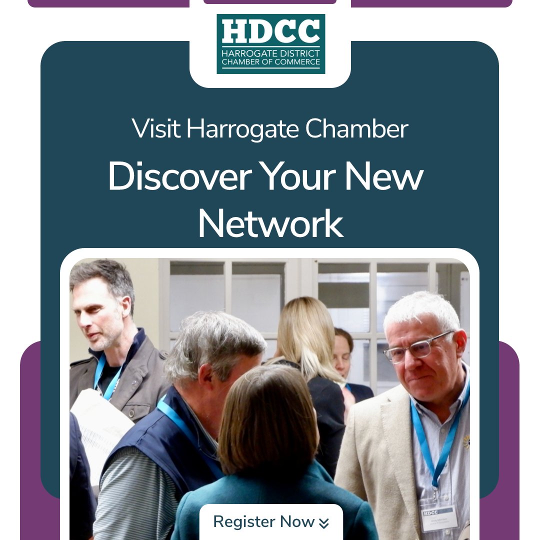 Thinking of growing your network in Harrogate? 🤔 Visitors are welcome at our open Chamber meetings! Come meet a community of like-minded pros. Details &amp; register: hdcc.me/events #HarrogateChamber #HDCC #Networking