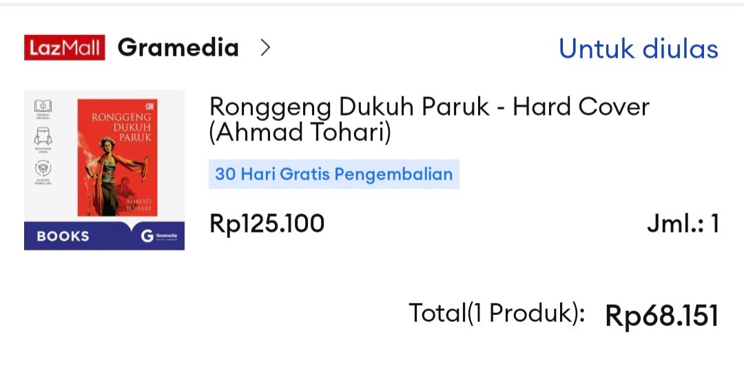 Terima kasih lazada, aku bisa beli buku dengan harga semurah iniii😭😭😭😭