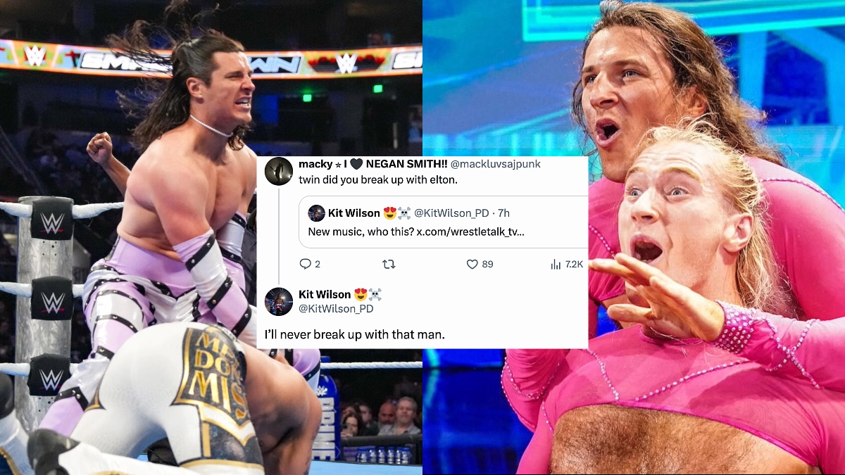 WrestleTalk_TV's tweet image. Kit Wilson says he'll "never break up" with Elton Prince after competing as a singles star with brand new music last night on WWE SmackDown:

"I'll never break up with that man"
