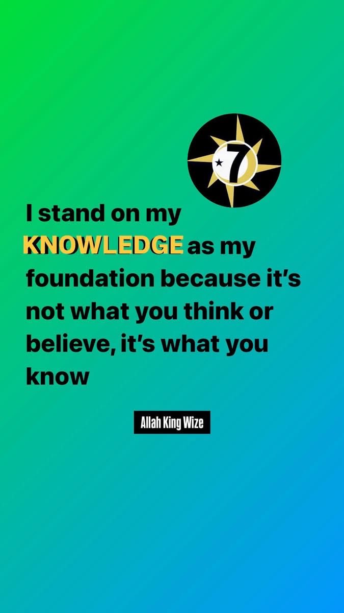 Almighty_Cee_7's tweet image. Peace. Today’s Supreme Mathematics is #KNOWLEDGE