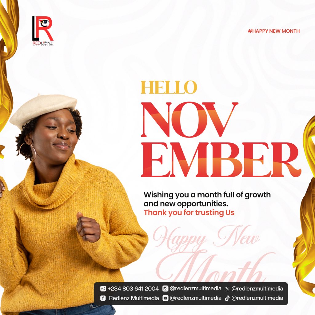 Happy New Month, Dream Chasers!
Redlenz here—welcome to November, Chapter 11 of your 2025 epic!  

Crushed Jan goals? Celebrate! 🎉  
Still chasing? This is your comeback month.  

30 days to:  
✨ Turn “almost” into DONE  
✨ Rewrite the script  
✨ Finish STRONGER  

#Redlenz
