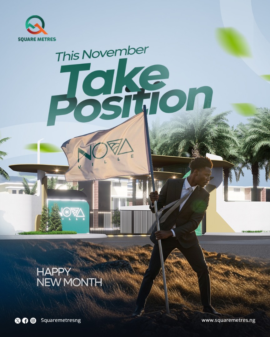 squaremetresng's tweet photo. This November, take position in your dream home. New opportunities are here—claim yours today.

Happy New Month! 🏡

#squaremetres #realestate #novavilla #lagospropertyy #nigeriarealestate #newhome #investsmart #happynewmonth https://t.co/wUDyhlX6qe
