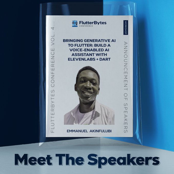 flutterbyteconf's tweet image. Workshop Bringing generative AI to Flutter, build a voice enabled AI assistant with ElevenLabs and Dart | Hall 2 | @emmanuelakbi 
#FBC25 #FlutterBytesConference2025