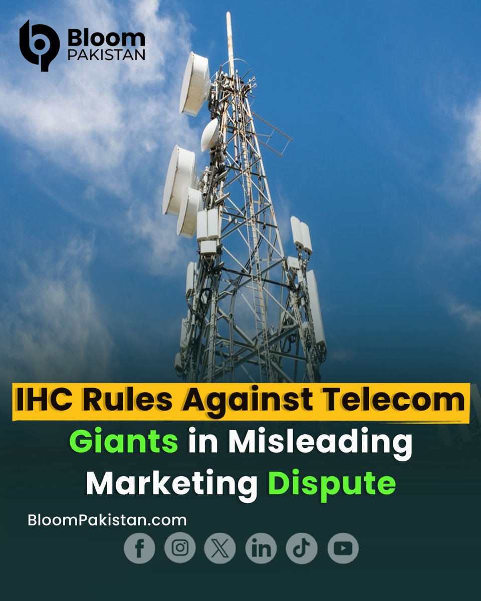 bloom_pakistan's tweet image. Islamabad High Court Upholds CCP’s Authority to Probe Anti-Competitive Practices in Telecom Sector.

Read More bloompakistan.com/ihc-rules-agai…

#IHC #CCP #TelecomSector #CompetitionLaw #PakistanTelecom