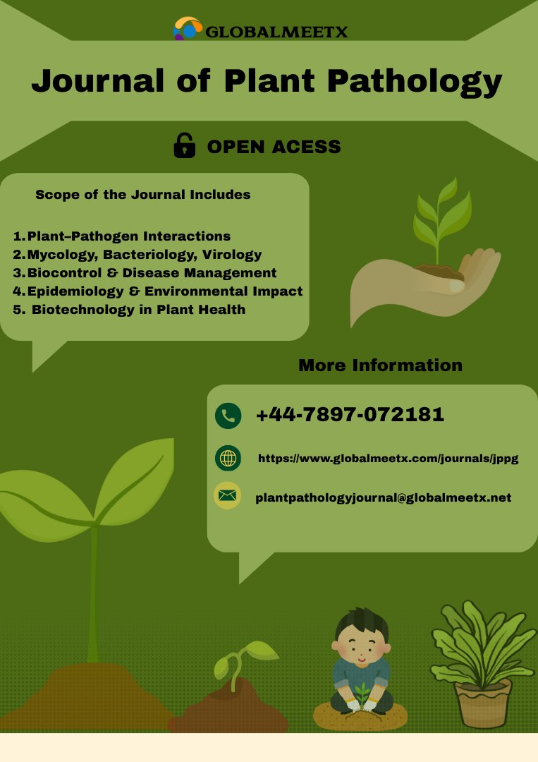 Submit your manuscript to the Journal of #PlantPathology. We publish vital research on disease management, #pathogenbiology, and #cropresilience.
globalmeetx.com/journals/jppg
#PlantResearch #CropHealth #Botany #PlantProtection #Agronomy #CropScience #PlantHealth #PlantBiotechnology