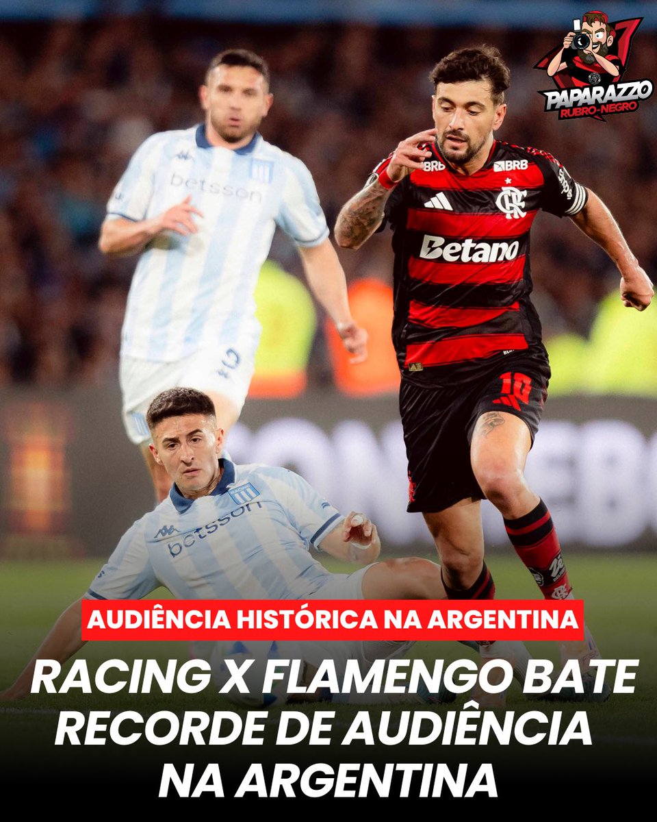 O duelo entre Racing e Flamengo pela Libertadores registrou a maior audiência do torneio na Argentina em 2025, segundo dados divulgados pela emissora Televisión Argentina. 

A partida alcançou média de 16,3 pontos, superando todos os jogos do River Plate, tradicional líder de