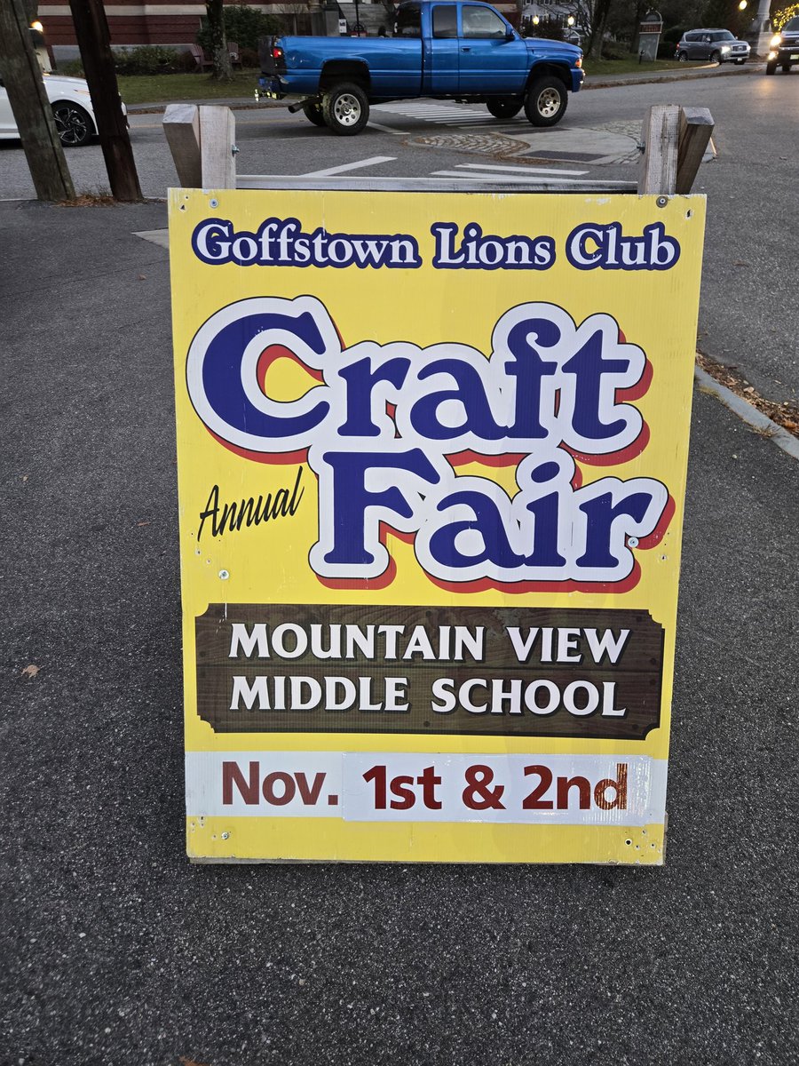 Our Annual Goffstown Lions Club Craft Fair
​Saturday, 1 Nov (9am-3pm) &amp; Sunday, 2 Nov (9am-3pm), 2025

General Admission is $5.00  -- Children under 12 free.
​Lunch Available -- Food Truck at 2nd Floor Rear Exit
​At:  Mountain View Middle School, 41 Lauren Lane, Goffstown, NH