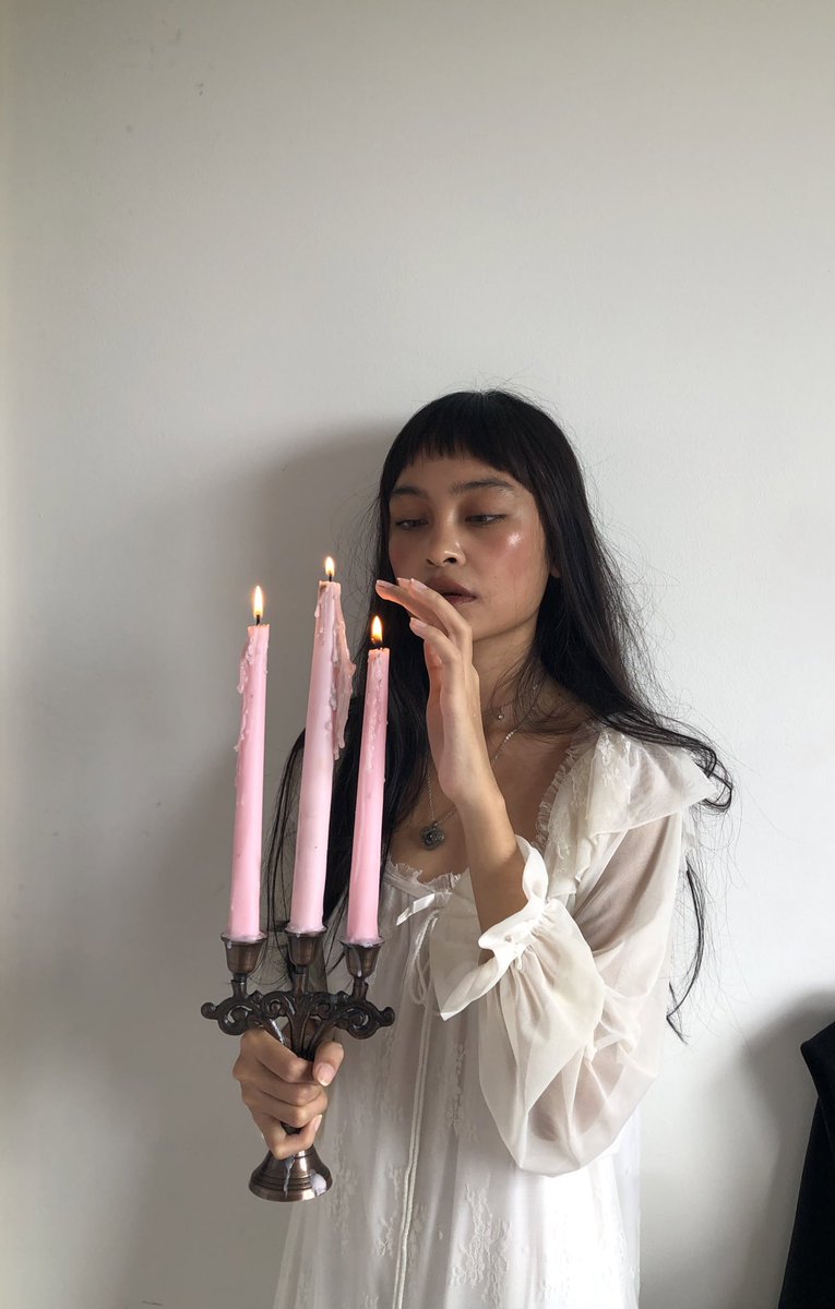 pink candles for spooky season🌹