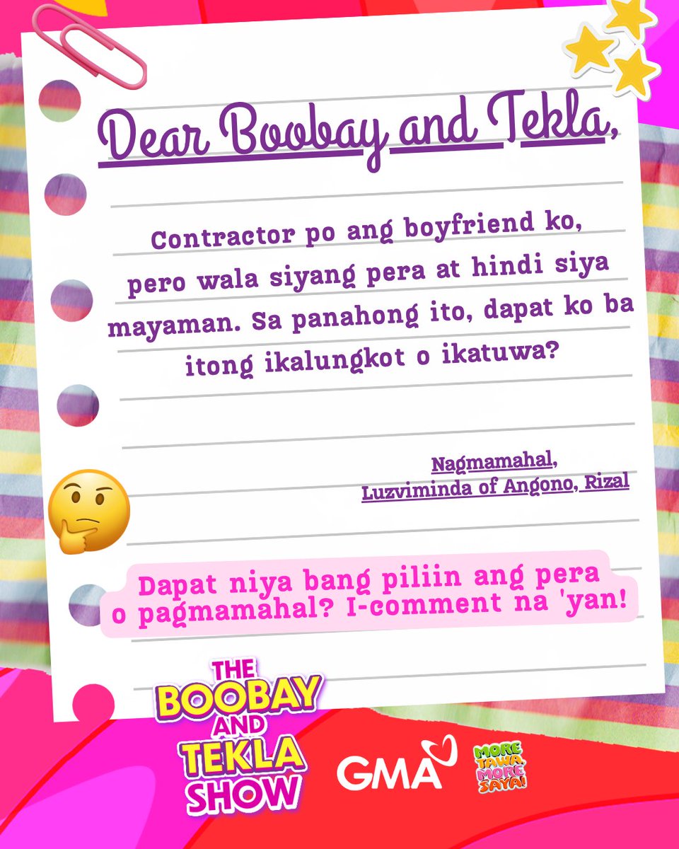 gtvphilippines's tweet image. Ano bang mas mahalaga? Ang maging marangal o ang maging mayaman? 🤔😆

Kayo na ang humusga, mga ka-#TBATS! I-comment mo na ang opinyon mo! ⬇️

#DearBoobayAndTekla