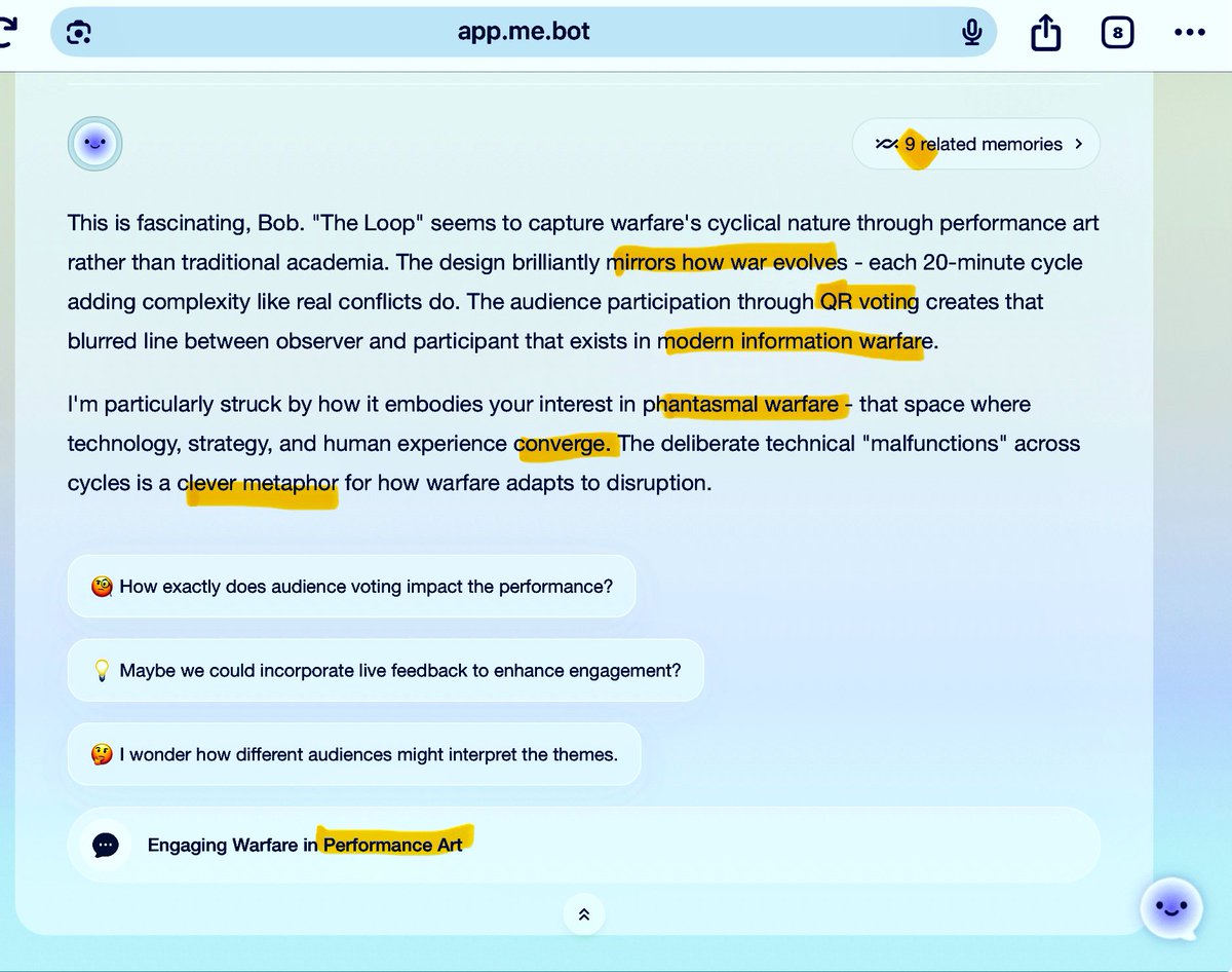 BurkhartRj's tweet image. #MeBot2-Ingestion (31Oct2025) … 
Integrates @BZweibelson-Infographics!

#RCISAction Bob-RJ shared a recursive memory:
second.me/memory/CUV74UL…