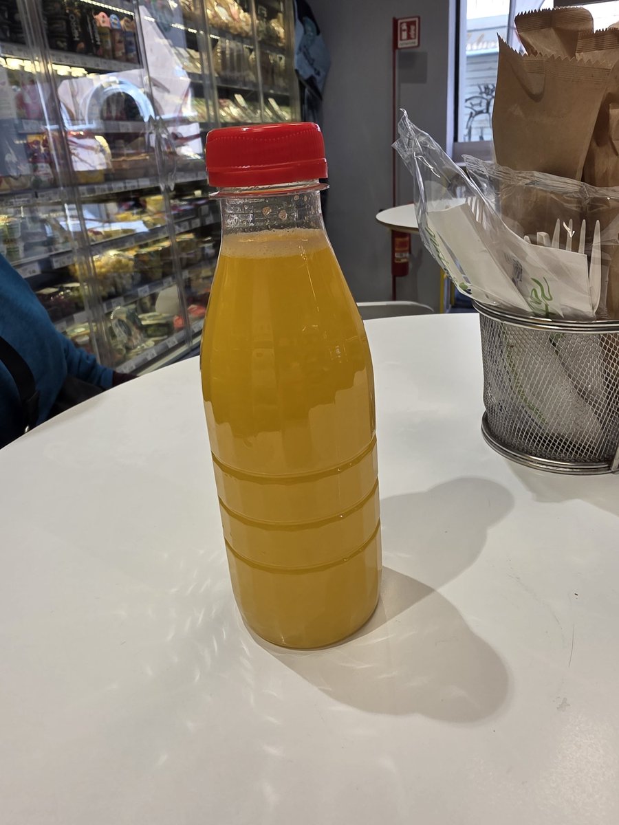 Fresh squeezed orange juice in Rome.  I ran the machine that squeezed it.  5 eutos.