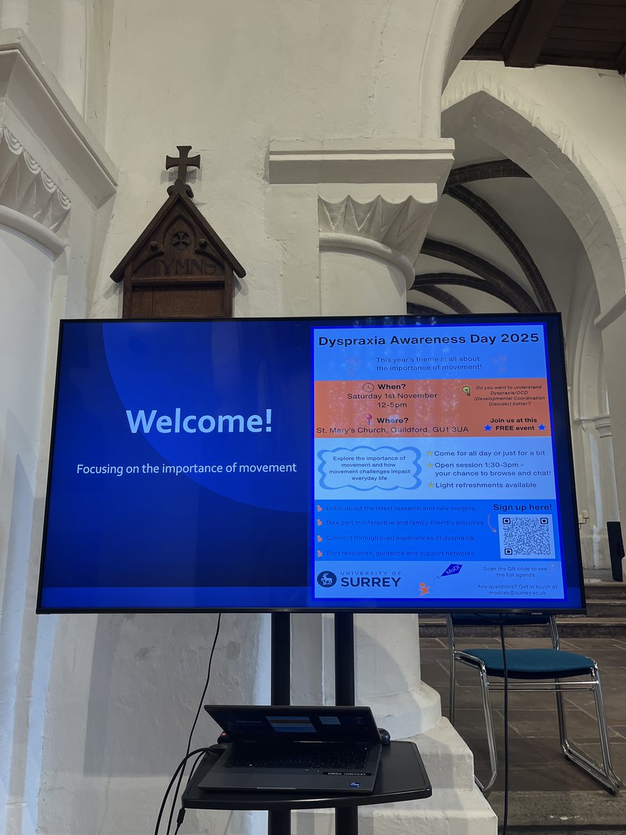 MoDILab_Surrey's tweet image. Today&apos;s the day! Join us for our annual Dyspraxia Awareness Day! Come and join any time!

📍St. Mary&apos;s Church, Guildford
⏰ 12-5pm - open session from 1:30-3pm for a browse and chat

#dyspraxia #research #communityevent