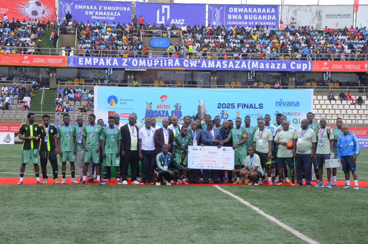 zaabu_sports's tweet photo. @MasazaCup_ Kyagwe finish in 3rd position, walking away with 7m
Kyagwe 1:0 Bugerere
📸 #bugandasports
@BugandaKingdom_
@HamzStadium
#masazacup2025 https://t.co/ckgROb1X5Z