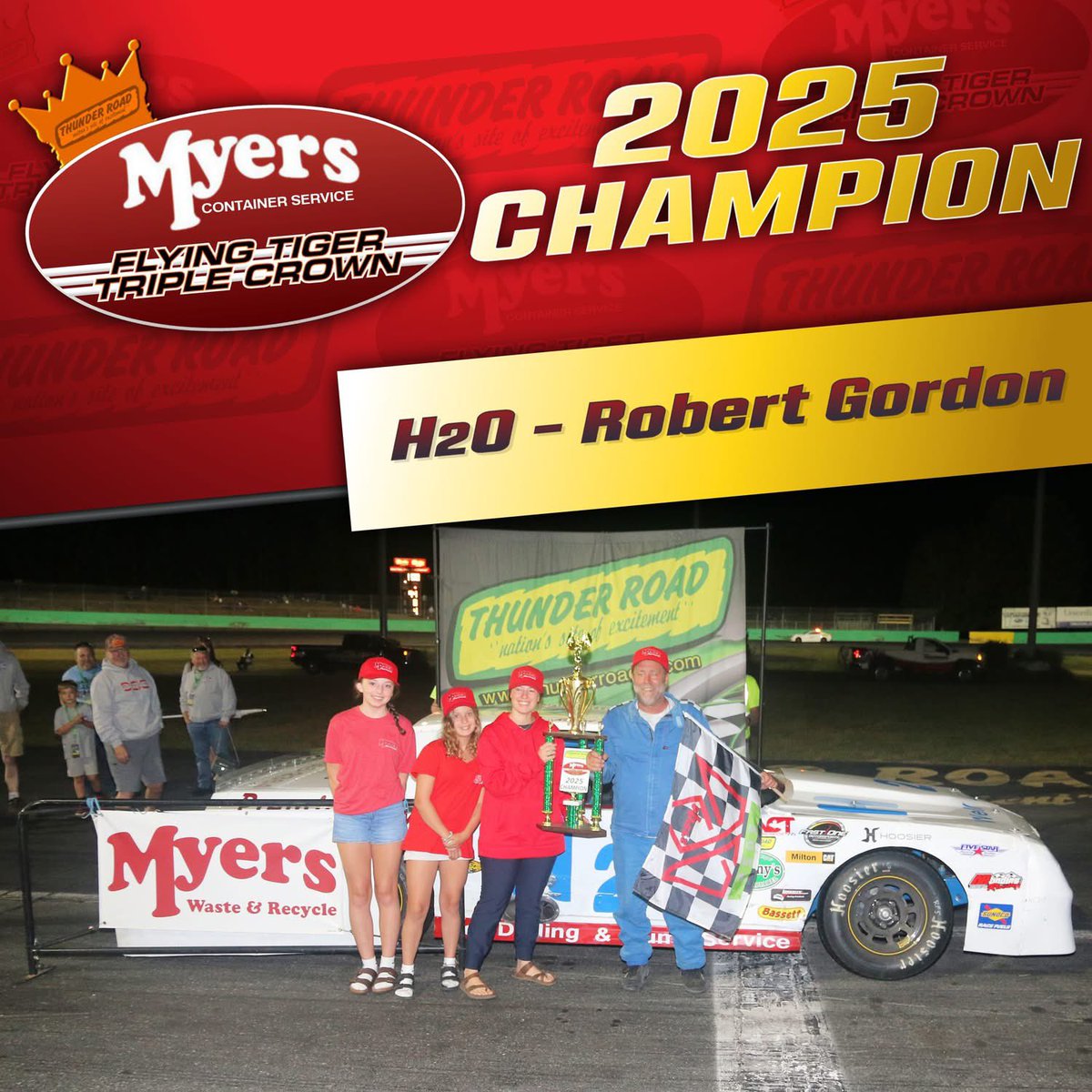 🎉 2025 Myers Container Service Flying Tiger Triple Crown CHAMPION - Robert Gordon. 🎉

3 Starts - 2 Top 5's - 3 Top 10's

This is the 1st career Myers Container Service Corp. Flying Tiger Triple Crown Championship for Robert Gordon!
