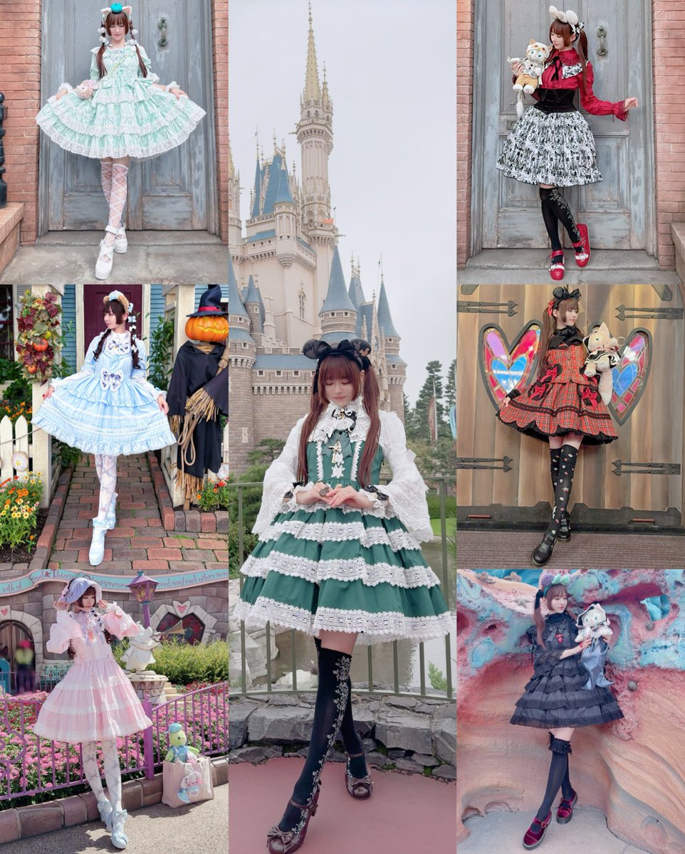 無事最終日までしっかり楽しんだのでDハロのロリィタコーデまとめ🎃
今年のDハロは7回イン（バケパ、宿泊込み）✨バウンドやイメージカラーコーデが出来て大満足！楽しかった〜🥰364日後が待ち遠しい🎃既にDハロロス