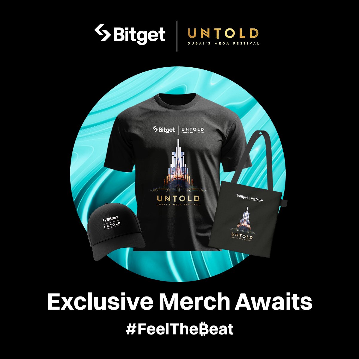 bitget's tweet image. Are you feeling the ₿eat yet?

5 days and we&apos;re lighting up the @UntoldFestival stage in Dubai! 🎶💃🕺

Grab exclusive #UNTOLDxBitget merch when you join the activities in our booth.

#EventWithBitget #FeelTheBeat