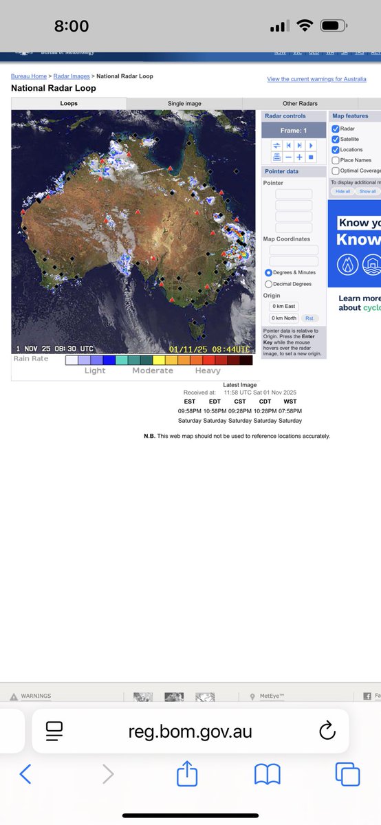 What a difference in ease to follow on the new  and old BOM Radar national maps. <a href="/BOM_au/">Bureau of Meteorology, Australia</a>