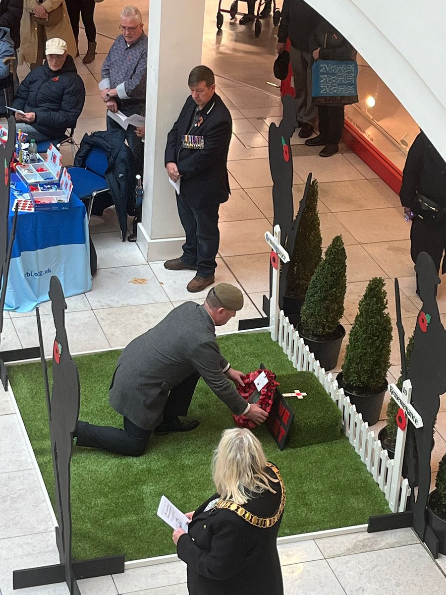 A lovely service this morning with <a href="/prestoncouncil/">Preston City Council</a> <a href="/PrestonMayor/">Preston Mayor</a> to open the <a href="/PoppyLegion/">Royal British Legion</a> Remembrance Garden in St George’s Centre. 
Thank you to our Piper, Bugler Darryl, wonderful standard bearers and general public who watched respectfully. #Armedforceschampion ❤️ <a href="/Closie01/">Natalie Close</a>