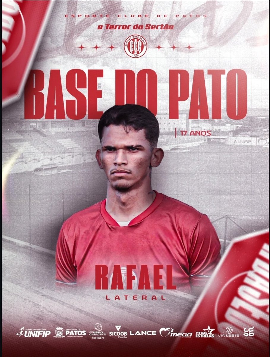 RENOVADO! ✍️☑️

O lateral Rafael, de 20 anos, estende seu vínculo com o #TerrorDoSertão.

Campeão do Paraibano Sub-20 2025, ele vai representar o Pato na Copinha antes de voltar para reforçar nosso time no Paraibano 2026.

Seguimos por mais, Rafael! 🇵🇪🫡

#EsporteDePatos